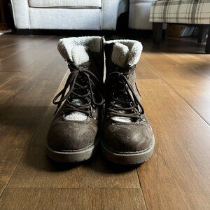 Maurice's Fuzzy Combat Boots - Size 8